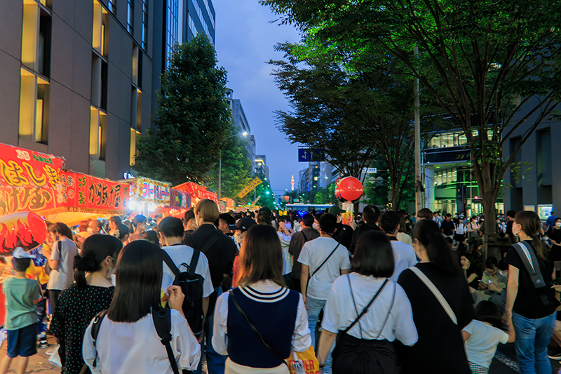 祇園祭 宵々山 歩行者天国の烏丸仏光寺付近